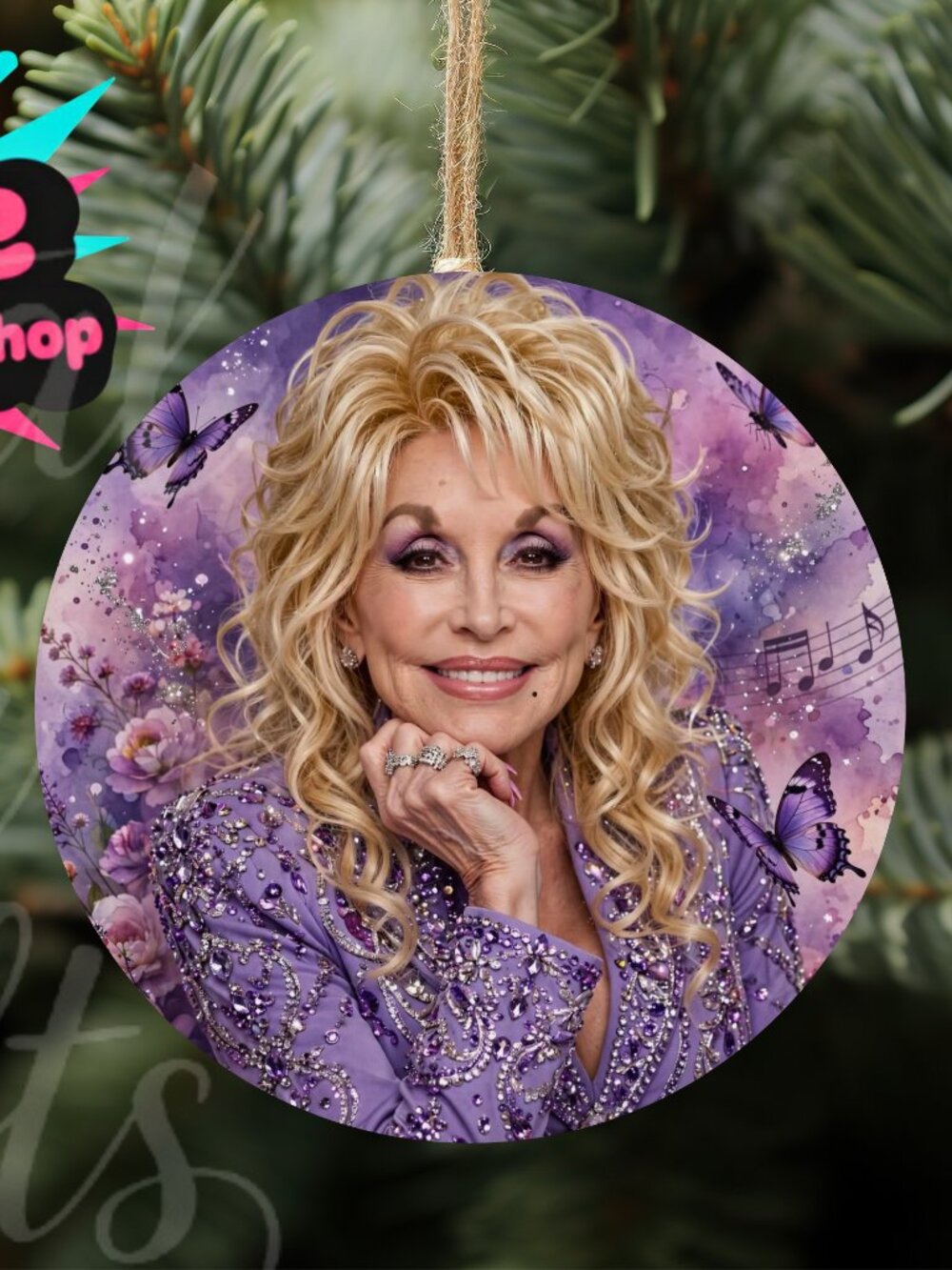 SALE! Bundle 3 FOR $19! Dolly Parton Wood Ornament - Picture 1 of 1